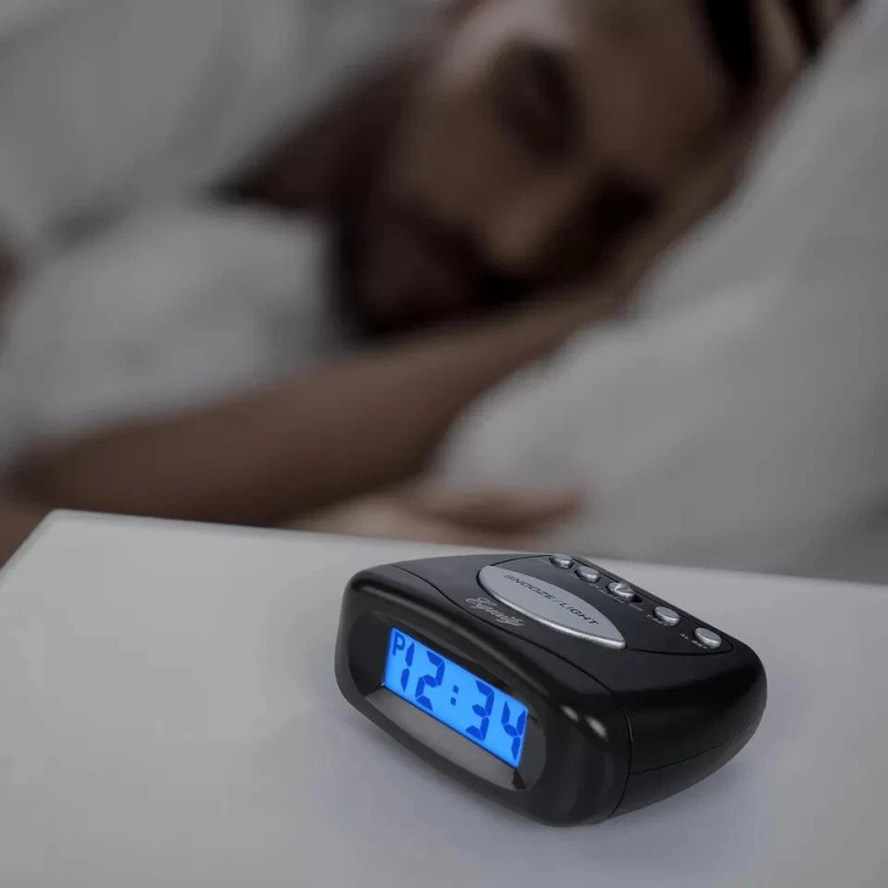 Equity by La Crosse LCD Snooze Alarm Clock, Black