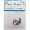 Pk of 2 Decorative Silver Coloured Hooks Single Hole 27mm