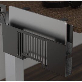 HAVYO Verticle Side-Mount Laptop Desk Stand fits: Dell/Acer/ASUS/XPS/MacBook/Surface/Lenovo/HP/Gaming Laptops (up to 16 inches) (Perforated Steel, Alloy Steel)