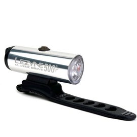 LEZYNE CLASSIC DRIVE 500+ Bicycle Kickboard, Simple and Classical Design, Front Light, Silver, Compact, Strap Fixed, Genuine Product