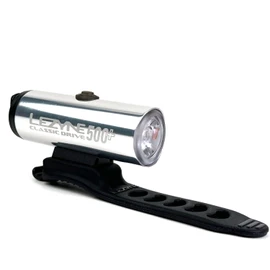LEZYNE CLASSIC DRIVE 500+ Bicycle Kickboard, Simple and Classical Design, Front Light, Silver, Compact, Strap Fixed, Genuine Product