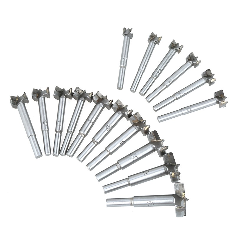 16pcs Cemented Carbide Forstner Drill Bits Woodworking Boring Flat Wood