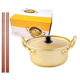 Ramen pot, fast Korean noodle cooker, 3 minute boiler for soup pasta egg, easy light cookware with lid (6.2 Inch)