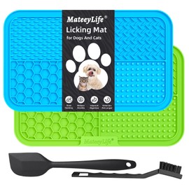 MateeyLife Large Lick Mat for Dogs and Cats with Suction Cups 2PCS, Dog Licking Mat for Anxiety Relief, Cat Peanut Butter Lick Pad, Dog Enrichment Toys for Boredom Reducer, Dog Treat Mat for Bathing