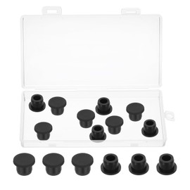 MECCANIXITY Silicone Rubber Hole Plug Soft Flexible Stoppers T-Shaped Silicone Plugs with Box for 11-12mm Hole Black 15 Pieces
