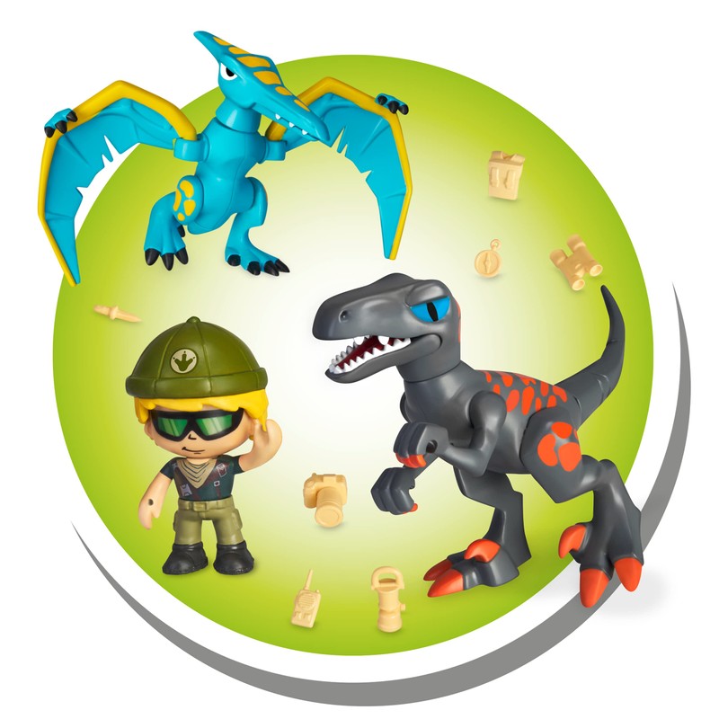 Action Heroes Dino Pack, Combinable Figures, Dinosaur Toy for Children
