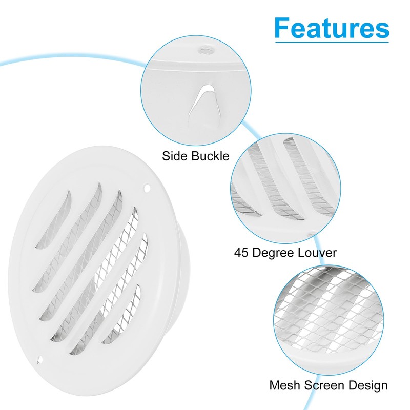 PATIKIL 3" Round Air Vent Cover, 2pcs Stainless Steel Louvered