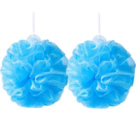 Loofah Sponge Body Scrubber Shower Sponge Loofahs 1.06 oz Bath Sponges Mesh Pouf Shower Balls for Exfoliating Wash Back Scrubber Bathroom Men and Women - 2 Pack Scrubbers Cleaning Bathing Accessories.