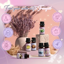 Tranquil Diffuser Oils, SNOWSEN Essential Oil Set for Diffuser, Soap & Candle Making, Aromatherapy Oils Gift Set Includes Amber, Vanilla, Cucumber & Mint, Clary Sage, Ylang Ylang, Mountain Air