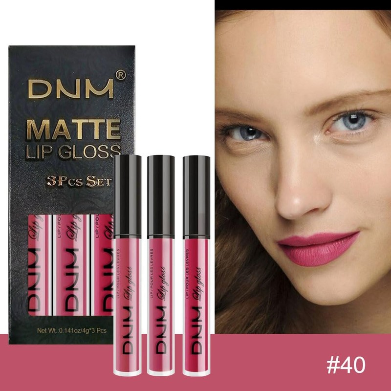evpct 3Pcs Mauve red Berry pink Rose red Matte Liquid