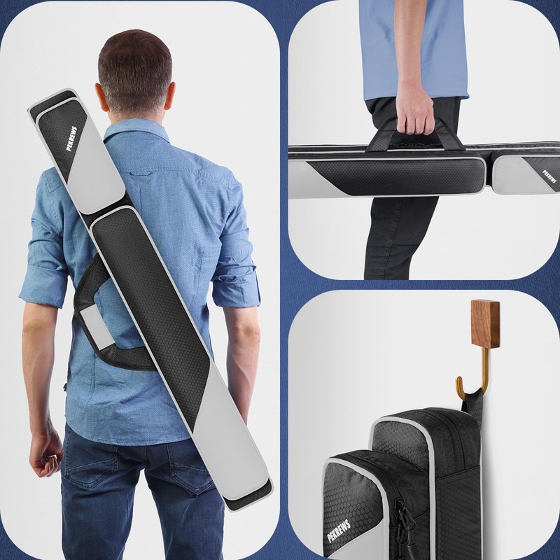 PEKREWS Pool Cue Case, Pool Stick Case 2x2 Holds 2