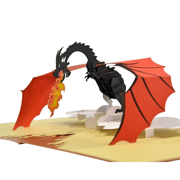 CUTPOPUP Birthday Card Pop Up, Father's Day, 3D Greeting Card (Dragon)