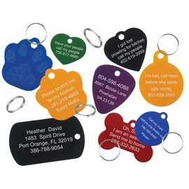 Premium Anodized Aluminum Pet ID Tag with Custom Laser Engraving (Blue, Rectangle)