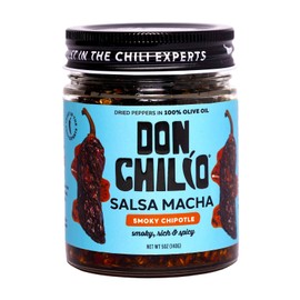 Don Chilio Smoky Salsa Macha Chili Oil, 5 oz. – Guajillo & Chipotle – Delicious Smoky Flavor Mexican Chili Oil in 100% Olive Oil, Keto-Friendly, All-Natural, Vegan Salsa Macha, Gluten Free