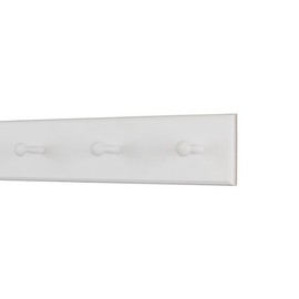 Extra Wide White Shaker Peg Rack - Hand Crafted in The USA (18" x 4.5" X-Wide 3 pegs)