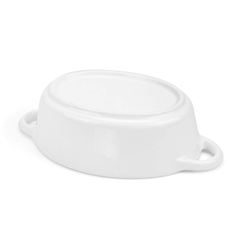 Foraineam 6-Pack Porcelain Ramekins, 10 Ounce Oval Ceramic Creme Brulee