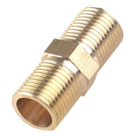 ZLYY Brass Pipe Fitting, 1/2" x 1/2" G Male Thread Pipe, Faucet Extension Adapter Kits, 2" Long Hex Nipple, 1-Pack