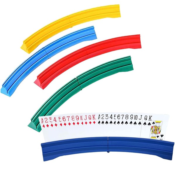 4Pcs Foldable and Curved Playing Card Holders, Plastic Hands Free