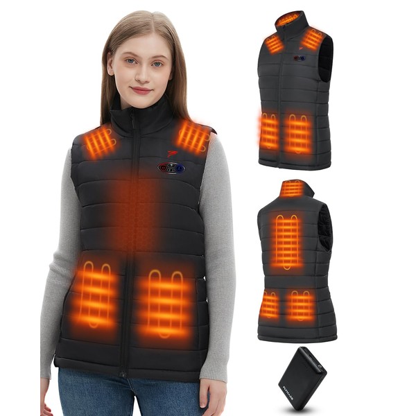 Flyhare Women's Heated Vest with 14400 mAh Battery Pack Included,