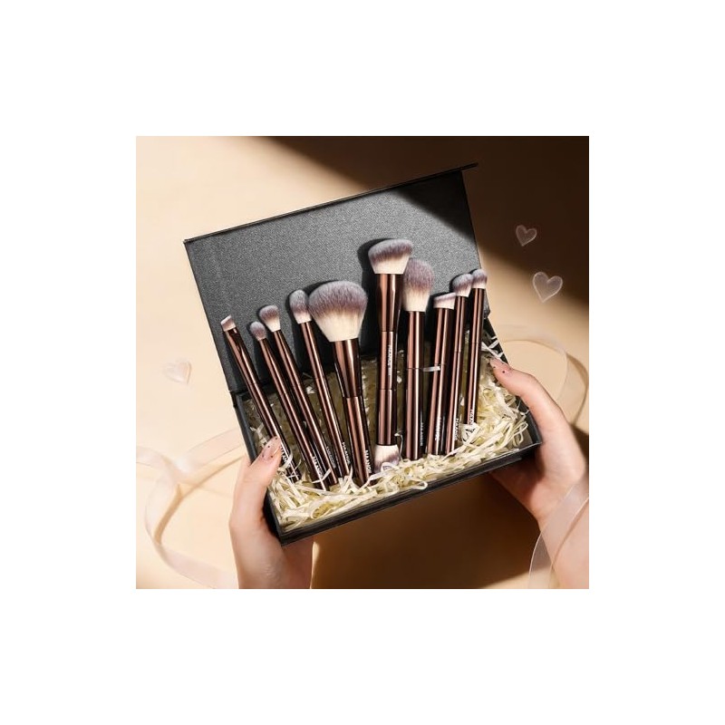 MAANGE 10 Piezas Set de Brochas para Maquillaje con Estuche