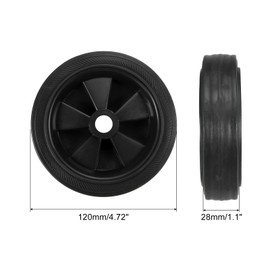 PATIKIL 4.5" Air Compressor Wheels, 2 Pcs Universal Air Compressor Wheel Replacement Parts with 0.5" Dia. Hole for Easy Mobility, Black