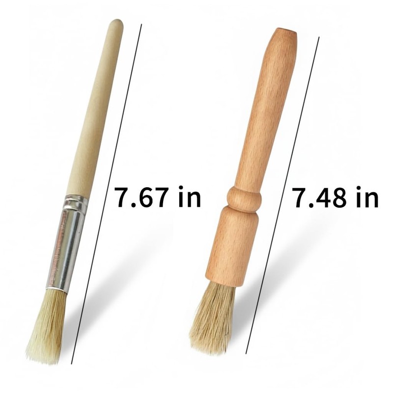 Coffee Grinder Cleaning Brush 2Pcs, Wood Handle & Natural Bristles