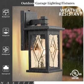 NAXTTII Exterior Lighting Fixtures Black Outdoor Porch Lights Wall Mount