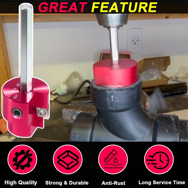 PPR75 PVC Pipe Reamer 3/4-Inch Head with 1/4-Inch Hex Shaft