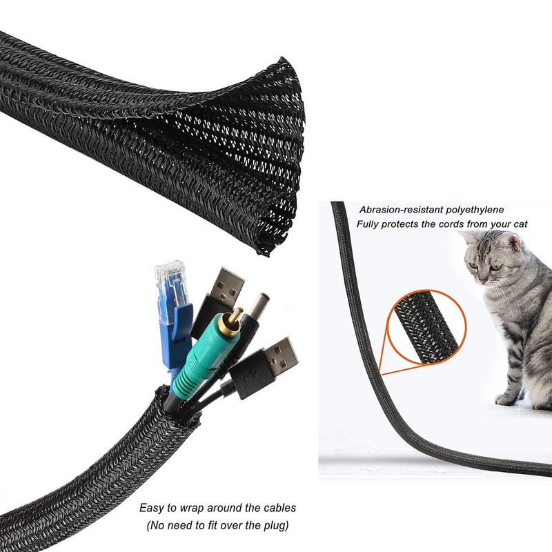 10ft - 1/2 inch Cord Protector Wire Loom Tubing Cable