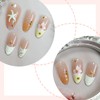 HOSAILY 3D Yellow Flower Press on Nails Medium Almond, Gold
