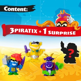 PIRATIX Golden Treasure Series – 4 pack. Includes 4 Piratix (1 surprise) and 4 accessories. Pack 2 out of 4
