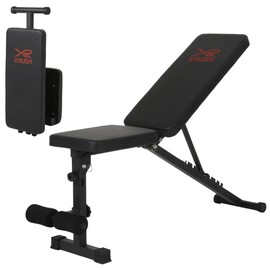 X-RUSH Basic Weight Bench for Home Gym, Foldable Workout Bench with 8 Backrests, 660LBS Weight Capacity Adjustable lightweight Bench, BLACK