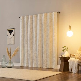 Sun Zero Pedra Paisley Embroidery 100% Total Blackout Back Tab Curtain Panel, Pearl, 40" x 63" (1 Panel)