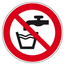 Sign No Drinking Water According to ASR A1.3/DIN 7010 Aluminium 10 cm Diameter (Not Drinking, No Drinking Ban, Prohibition Sign) Practically Proven Weatherproof