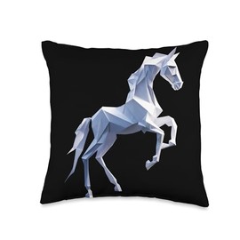 Origami Master Folding Paper Craft Origami Horse Japanese Art Paper Folding Artist Throw Pillow, 16x16, Multicolor