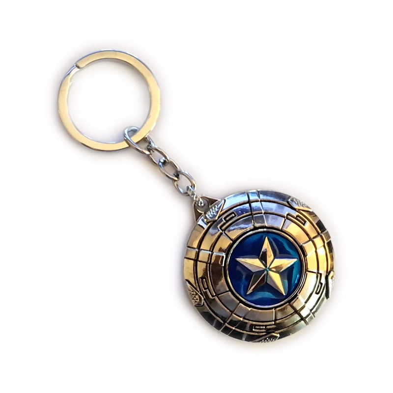 LizMatech Captain America Shield Spinner Keyring Solid Metal Durable