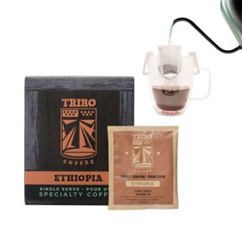 Tribo Coffee Single-Serve Portable Pour Over Drip Coffee - Ethiopia - 10 Servings (Light Roast)