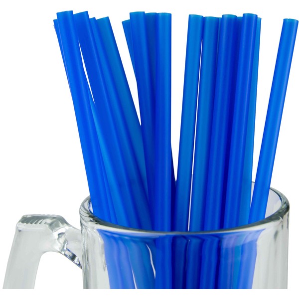 Made in USA Pack of 250 Unwrapped BPA-Free Plastic Drinking Straws (Blue - 10" X 0.28")