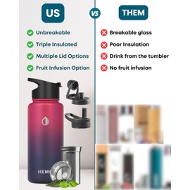 32 oz Insulated Tea Tumbler Bottle with Infuser, Travel Mugs