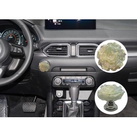 Push to Start Button Cover，Engine Start/Stop Resin Flower Starter Cover,Pink Car Accessories,Car Decor for Women，It Shines Brightly Under Strong Light. (Light Green)