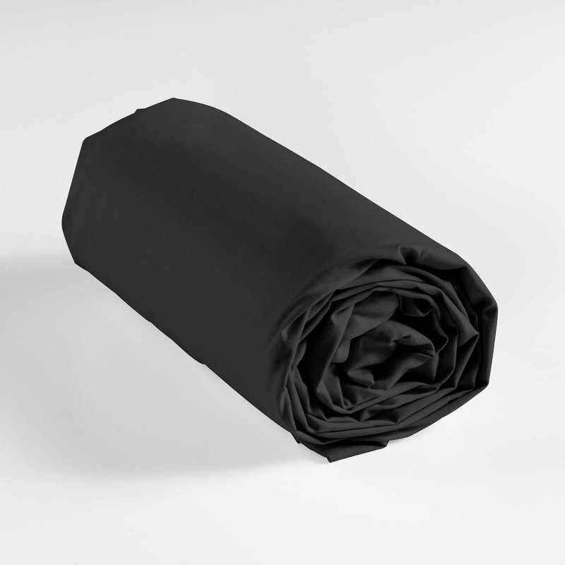 douceur d'intérieur, Fitted Sheet (160 x 200 cm) Lina Black,