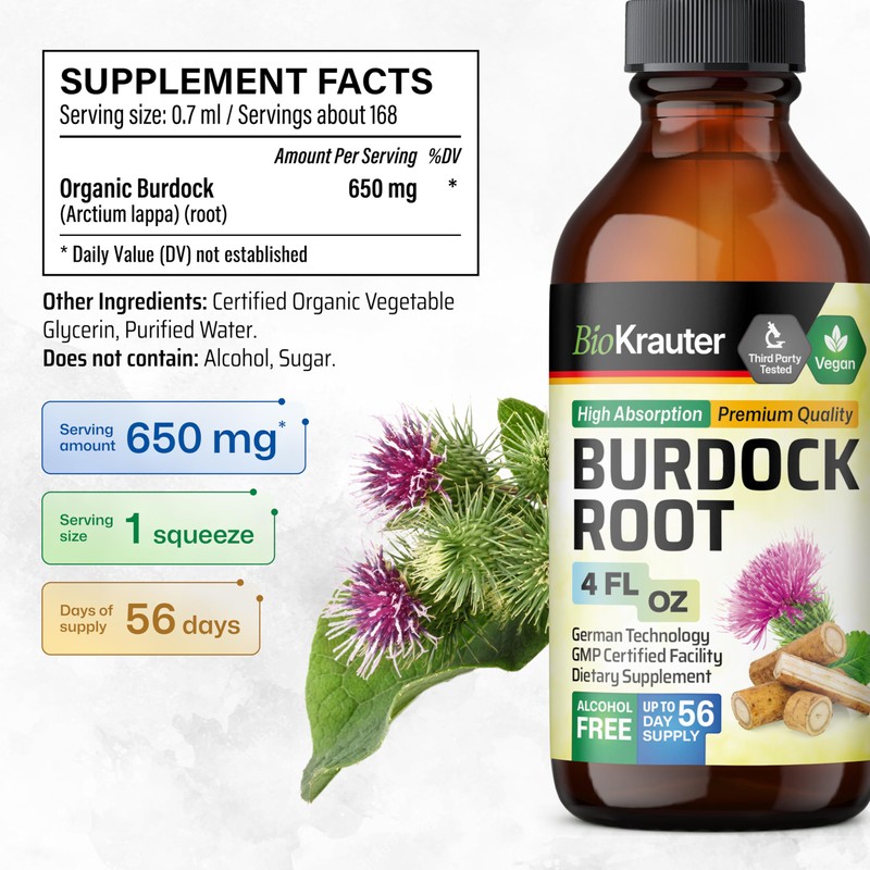 BIO KRAUTER® Burdock Root - Liquid Drops Arctium Extract 650