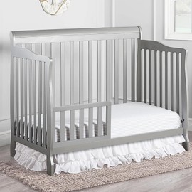 Toddler Crib Guardrail Compatible with Dream On Me Convertible Crib, Crib Rail for Prevent Toddler from Rolling Off The Bed, White