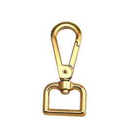 Wuuycoky Light Golden 0.8" Inner Diameter D Ring Smooth Medium Flat Buckle Lobster Clasps Swivel Snap Hooks Pack of 6
