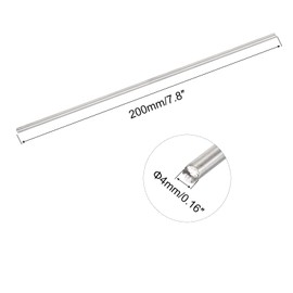 MECCANIXITY Titanium Round Rod, Unpolished Half-Hard TC4 Titanium Alloy, Round Bar Rod, for Hand Tools, Aircraft Axle, DIY Craft, 4 x 200mm Pack of 2