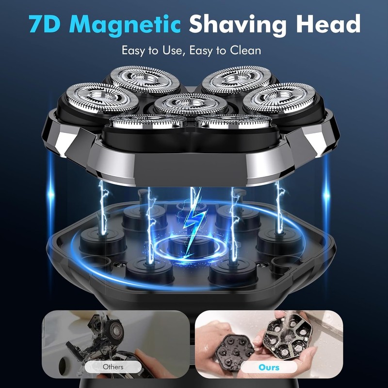 ETENTOUS 7D Magnetic Replacement Shaving Head, Wet & Dry Shaver