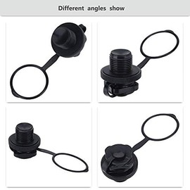 PurYupearl 2Pcs Black Inflatable Boat Spiral Air Plug Replacement Valve Set for Kayaks, Rafts, and Airbeds Custom Kayak Hardware Kayaking