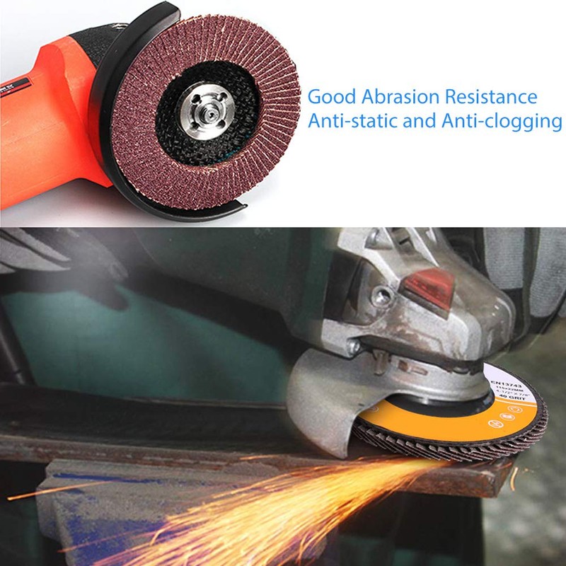 LotFancy 20PCS Flap Discs 4 1/2 for Angle Grinder, 40