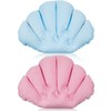 2 Pieces Inflatable Bath Pillow with Suction Cups, Terry Cloth
