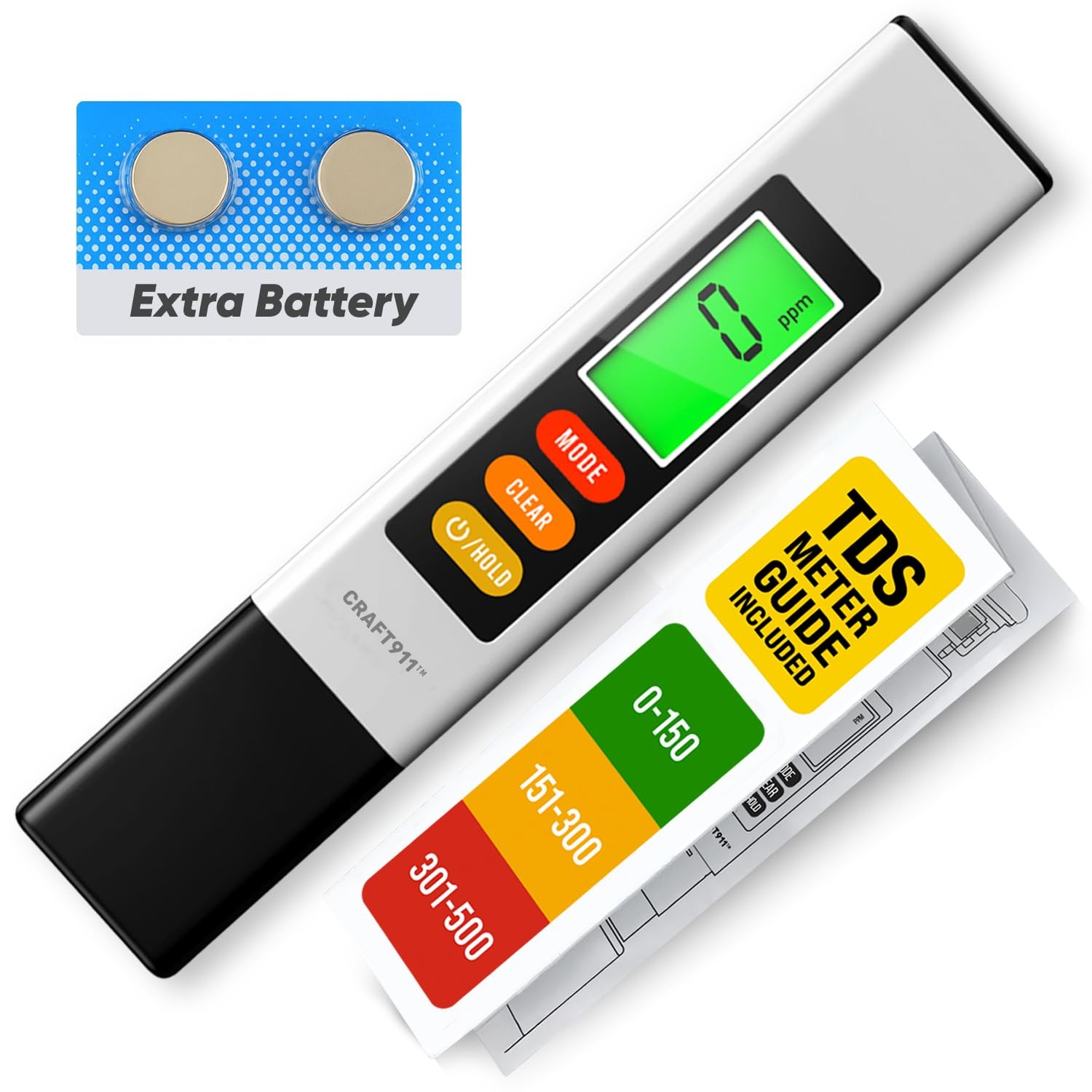 Craft911 2025 Upgraded 4-in-1 Turbidity TDS Meter – Digital Water ...